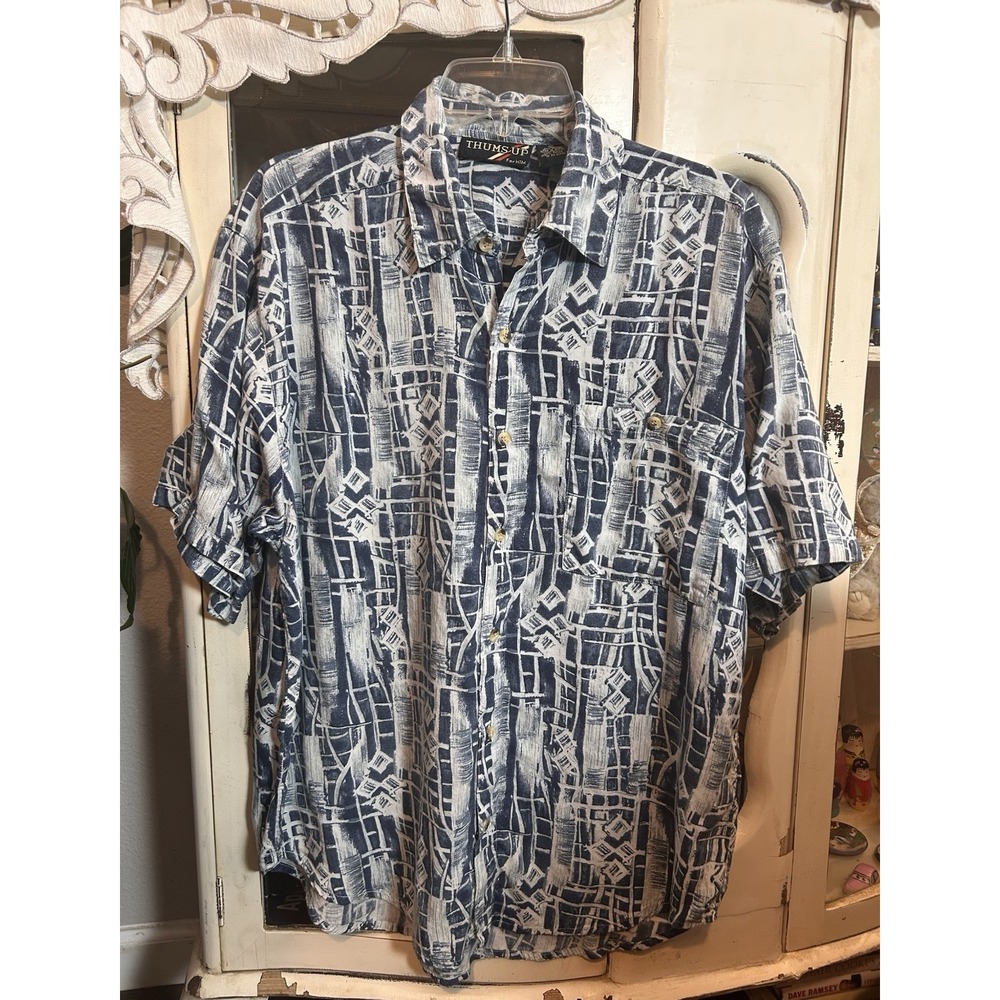 Thumbs Up For Him Men's Button Down Shirt XL